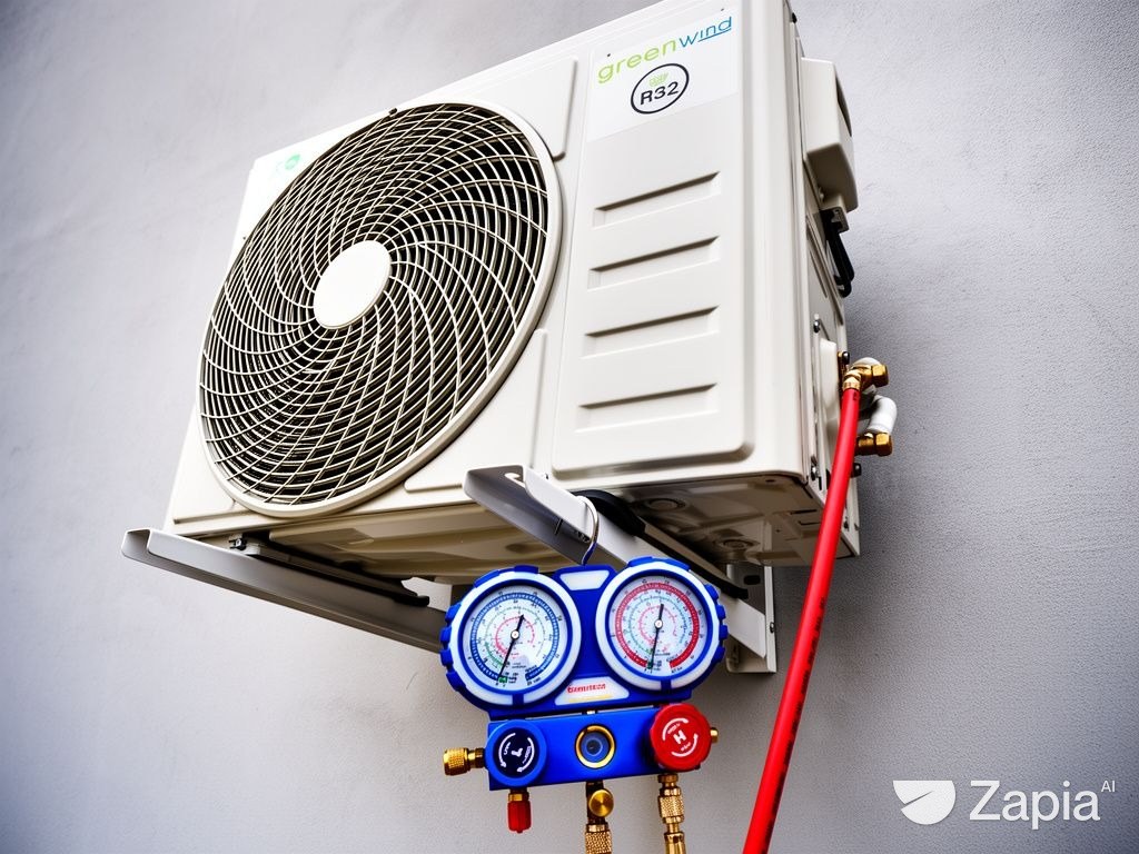 Instalación de aire acondicionado con manómetro